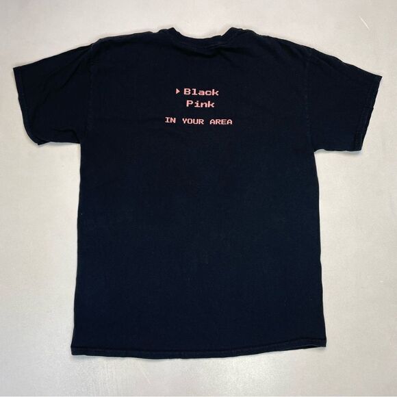 Black pink Neon Logo Graphic T-shirt Women Large Black Short Sleeve Music - Picture 3 of 6